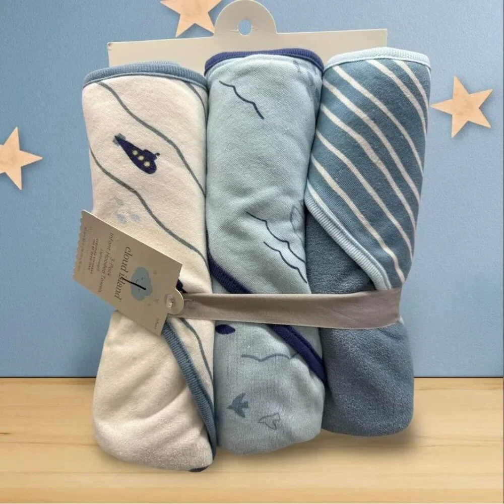 NIP Cloud Island 3 Pack‎ of Infant Hooded Towels
